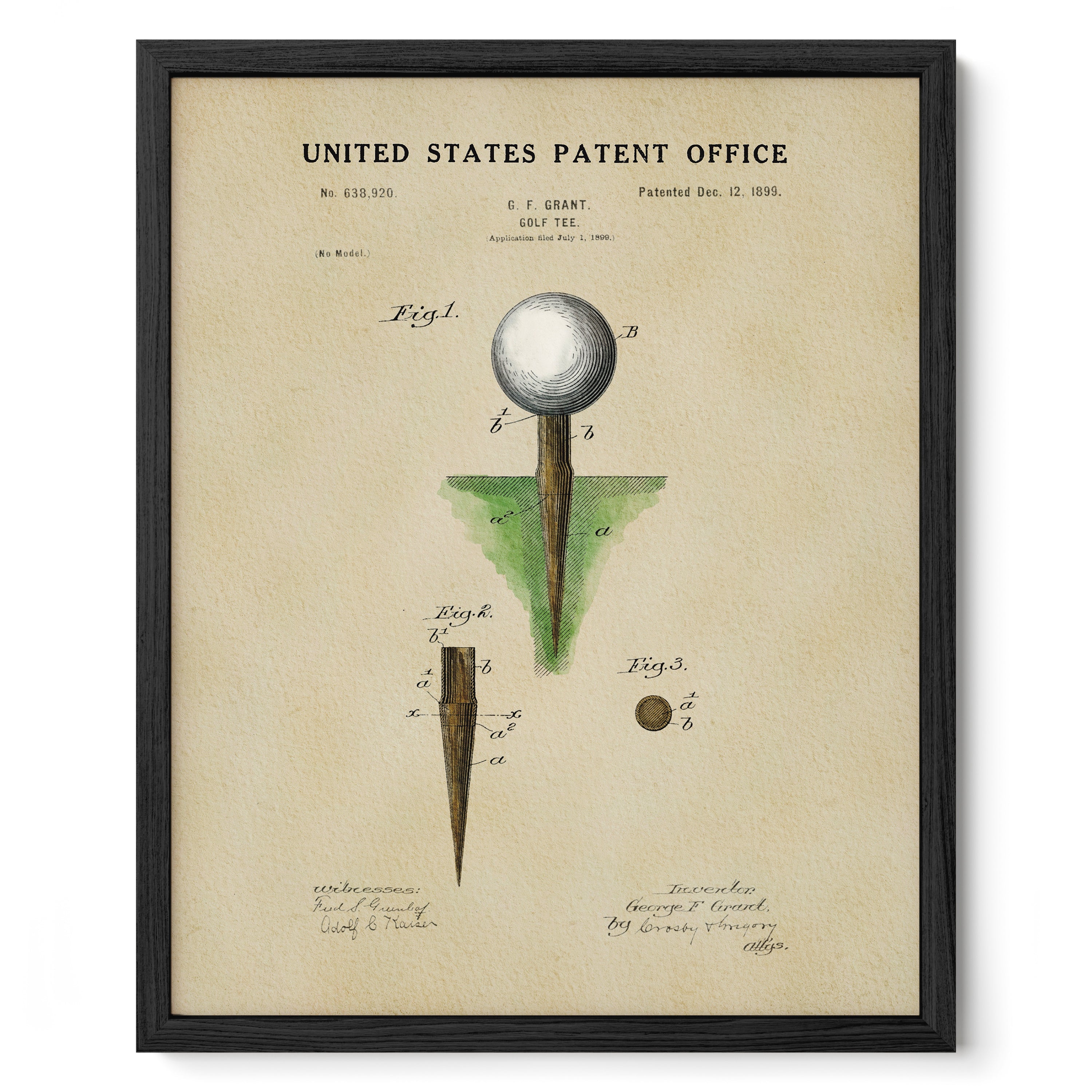 Golf Tee US Patent Art Print | Dorm Decor | Unique Gifts for Him
