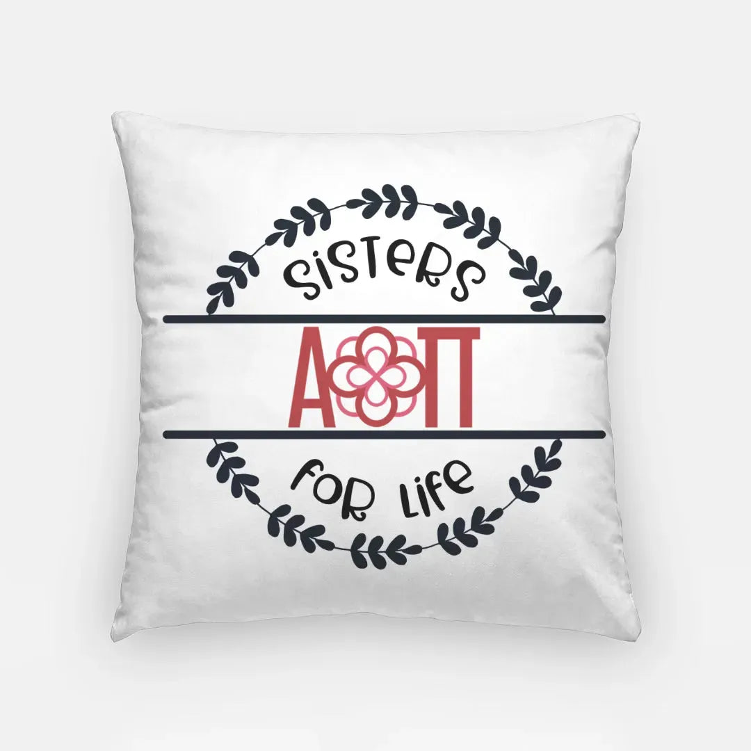 Alpha Omicron Pi 18" Throw Pillow Cover - Sisters for Life Pillow Covers