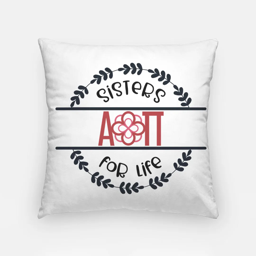 Alpha Omicron Pi Pillow Cover - Sisters for Life 18" | Gifts and Decor | Festive Fit Home