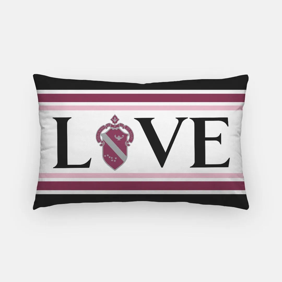 Alpha Phi Lumbar Pillow Cover - LOVE | Custom Gifts and Dorm Decor | Festive Fit Home