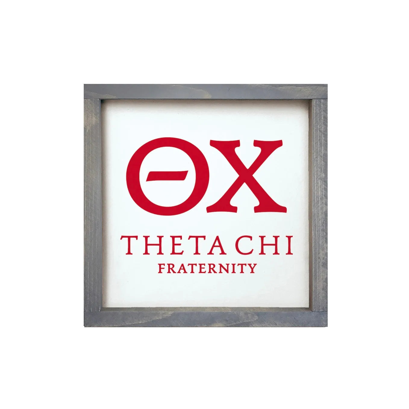 Theta Chi 12x12 Wood Framed Sign Red Weathered Gray Wall Art & Signs