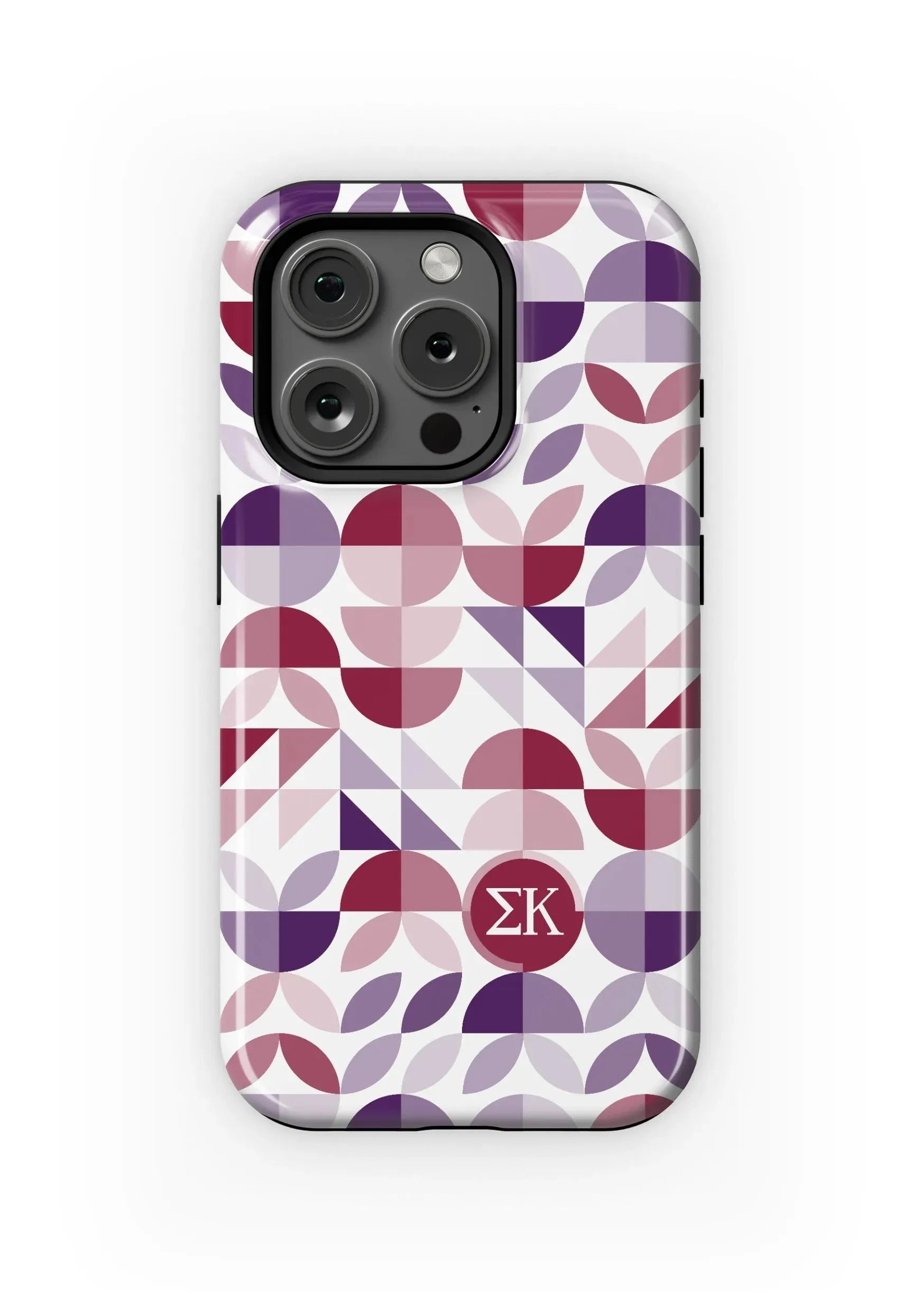 Sigma Kappa iPhone 16, 15, 14 Mobile Phone Case - Geo Petals Gloss Mobile Phone Cases