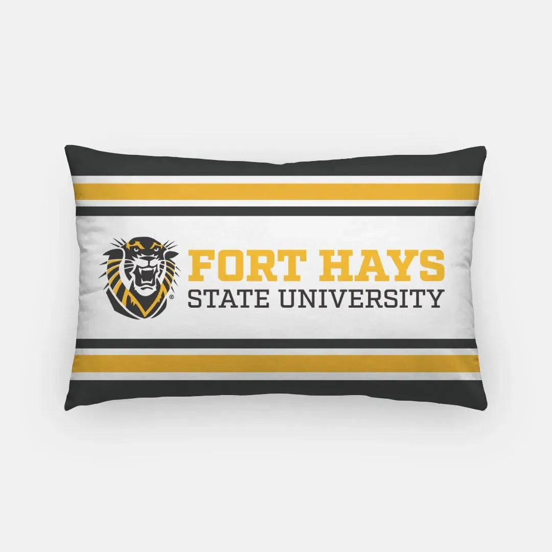 Fort Hays State University Lumbar Throw Pillow Cover - Stripes Pillow Covers