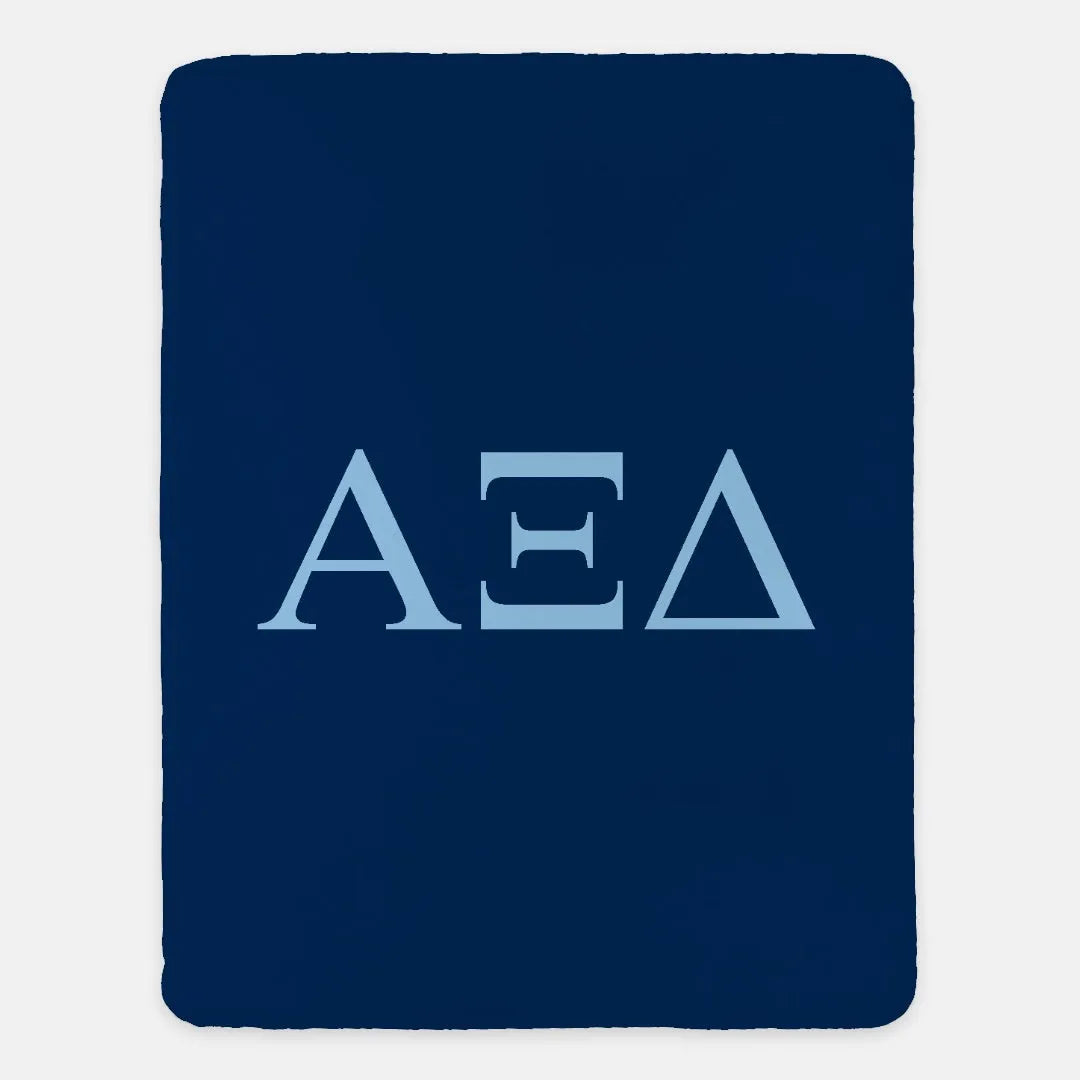 Alpha Xi Delta XL 60x80 Sherpa Throw Blanket - Greek Letters | AXiD