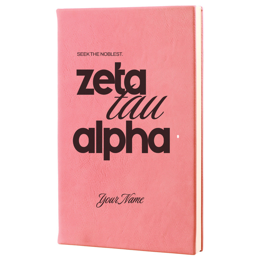 Zeta Tau Alpha Personalized Leatherette Notebook Journal