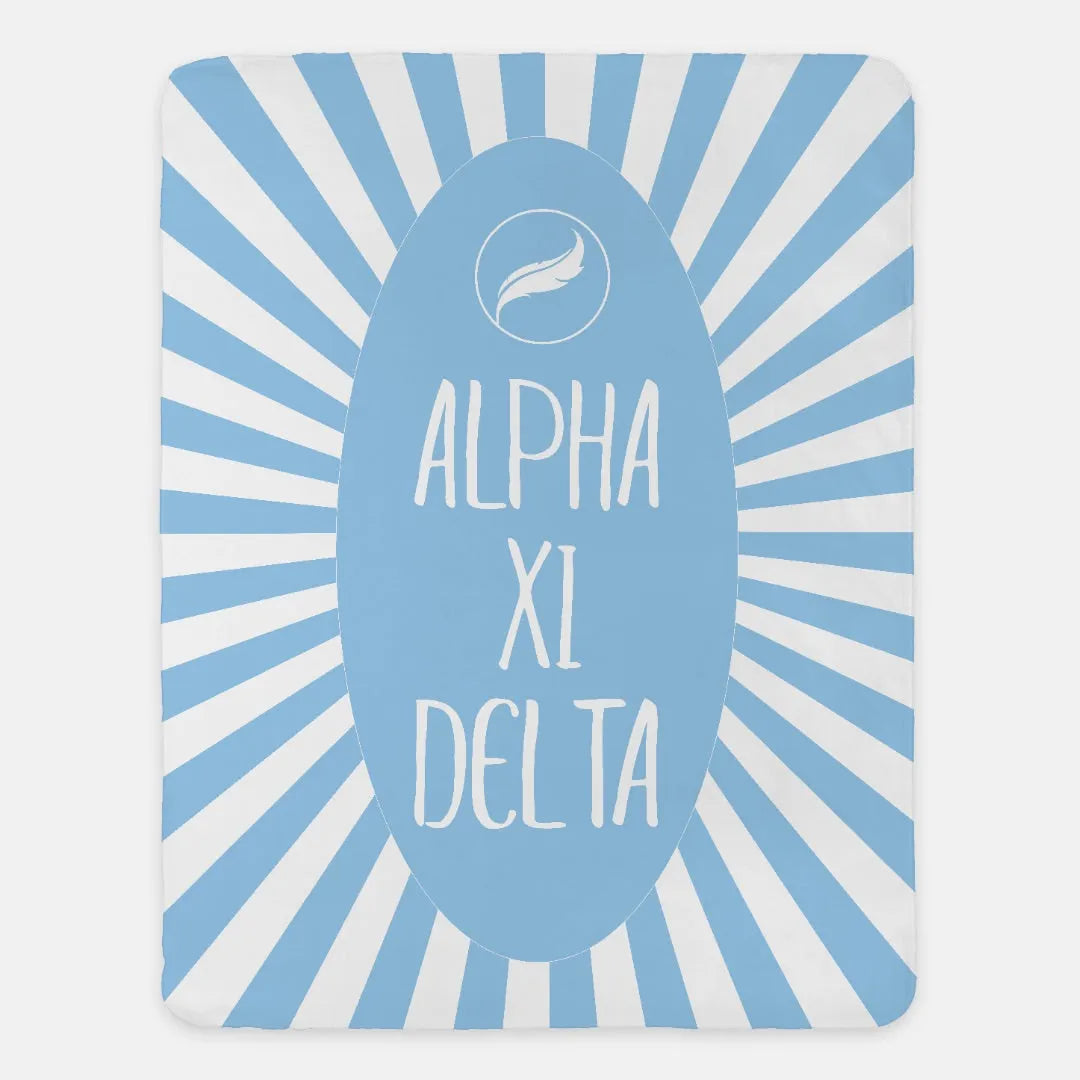 Alpha Xi Delta XL 60x80 Sherpa Throw Blanket - Starburst | AXiD Gifts