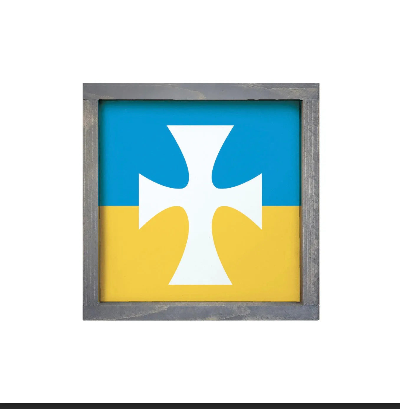 Sigma Chi 12x12 Wood Framed Sign - Flag Blue Weathered Gray Wall Art & Signs