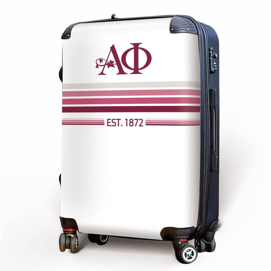 Alpha Phi Carry-on Luggage - Preppy Stripes Suitcases