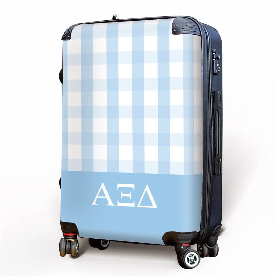 Alpha Xi Delta Carry-on Suitcase - Gingham Suitcases