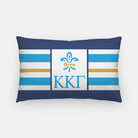 Kappa Kappa Gamma Lumbar Pillow Cover - Fleur De Key Striped Box | official Merchandise | Festive Fit Home