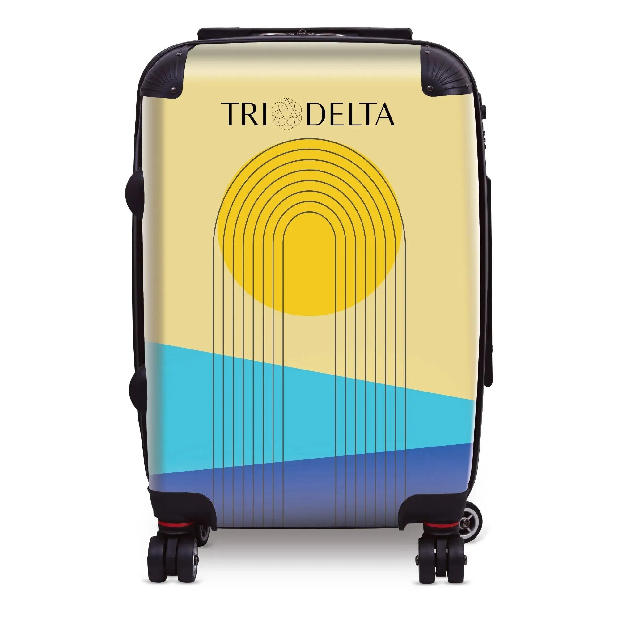 Tri Delta Carry-on Suitcase- Abstract Sunset Suitcases