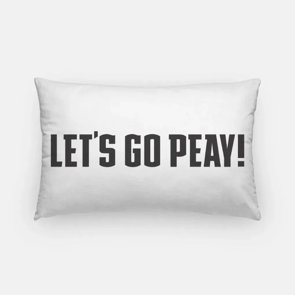 Let's Go Peay Lumbar Pillow Cover White Black Pillow Covers