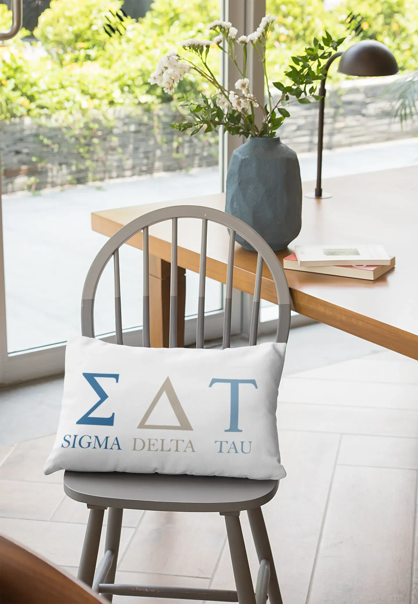Sigma Delta Tau Lumbar Throw Pillow Cover - Greek Letters Pillow Covers