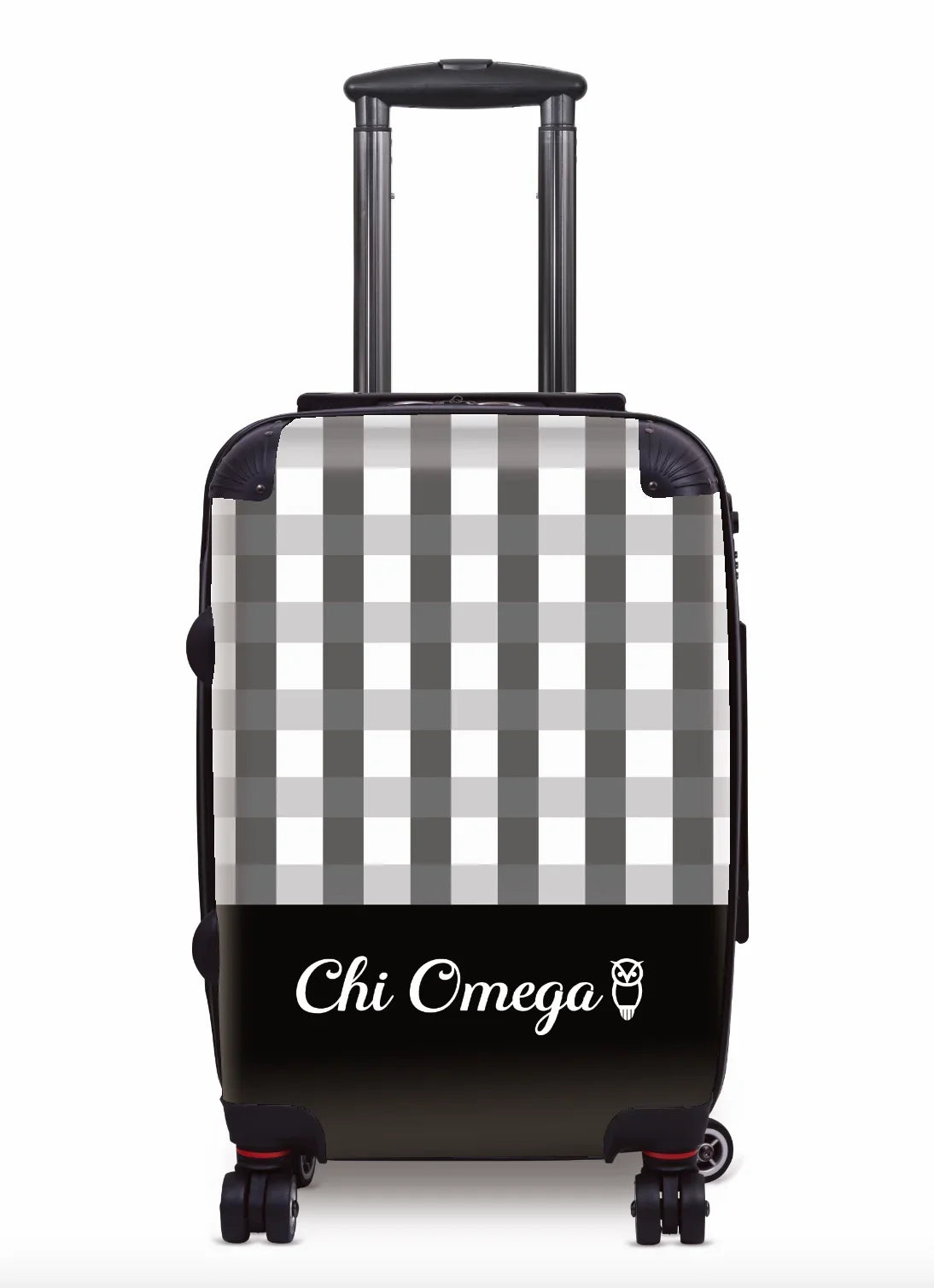 Chi Omega Carry-on Suitcase - Gingham Black Suitcases