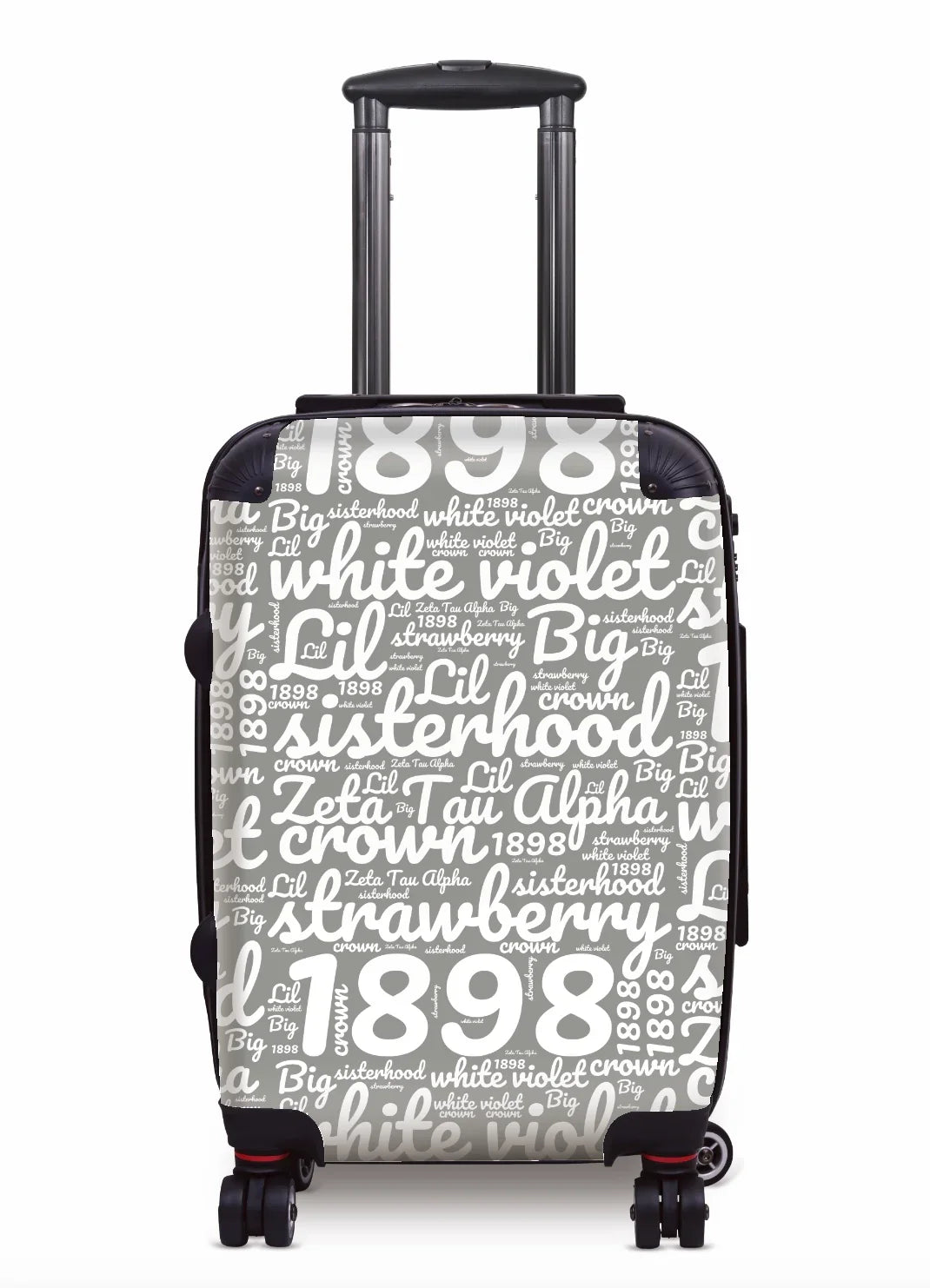 Zeta Tau Alpha Carry-on Luggage - Expression Art Gray Suitcases