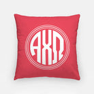 Alpha Chi Scarlet Monogram Pillow Cover 18" | AXO Merch | Campus Greek Fit