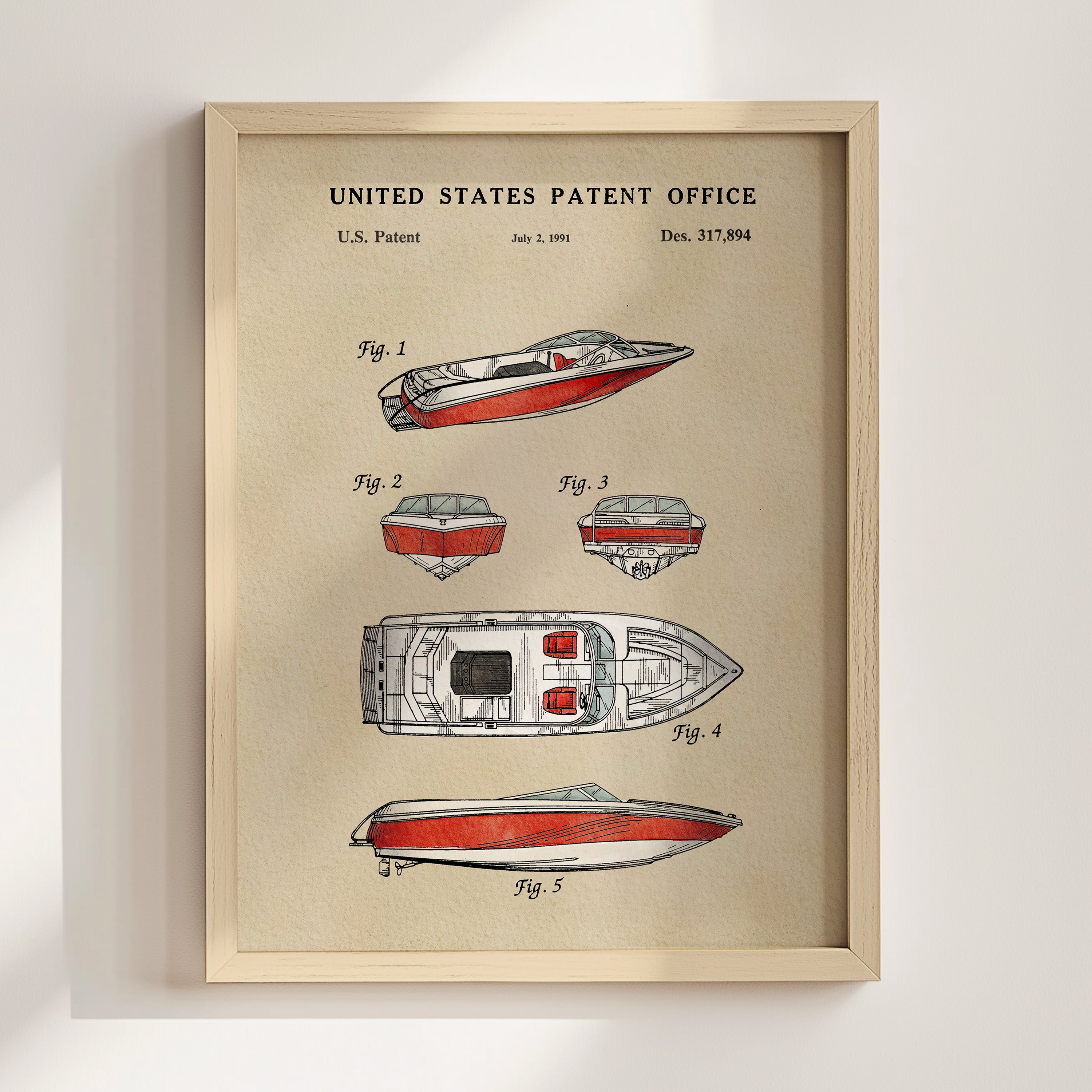 Speedboat US Patent Art Print