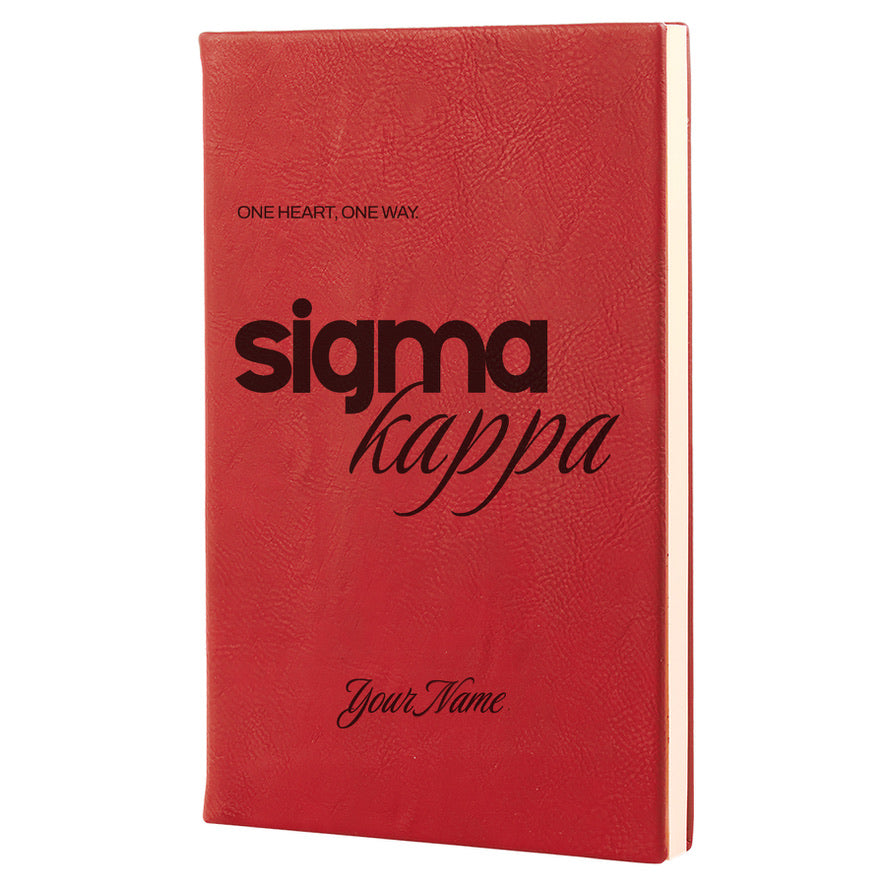 Sigma Kappa Personalized Leatherette Notebook Journal