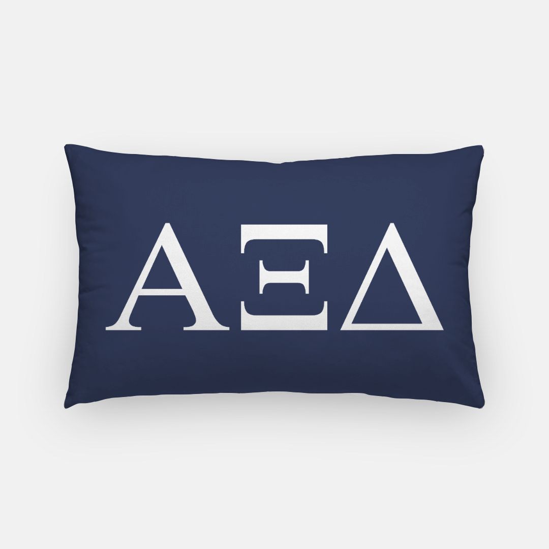 Alpha Xi Delta Lumbar Throw Pillow Cover - Greek Letters