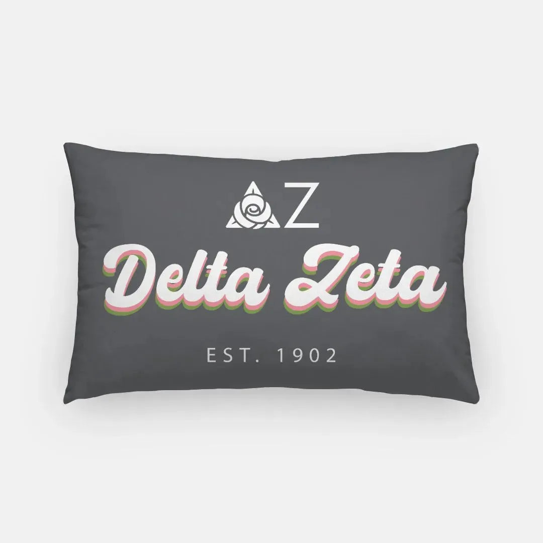 Delta Zeta Lumbar Throw Pillow Cover - Retro Pillow Covers
