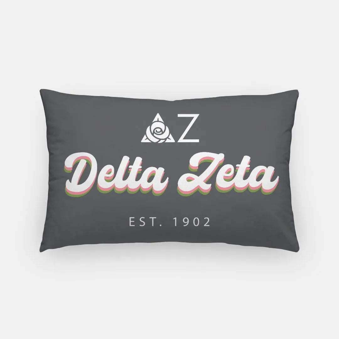 Delta Zeta Lumbar Pillow Cover - Retro | Custom Official Merchandise | Gifts and Decor | Festive Fit Home