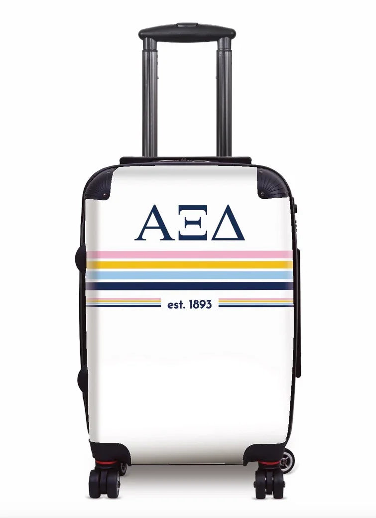 Alpha Xi Delta Carry-on Suitcase - Preppy Stripe Suitcases