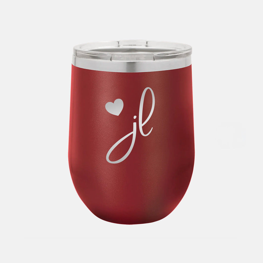 Junior League Wine Tumbler w/ Sliding Lid - JL Heart