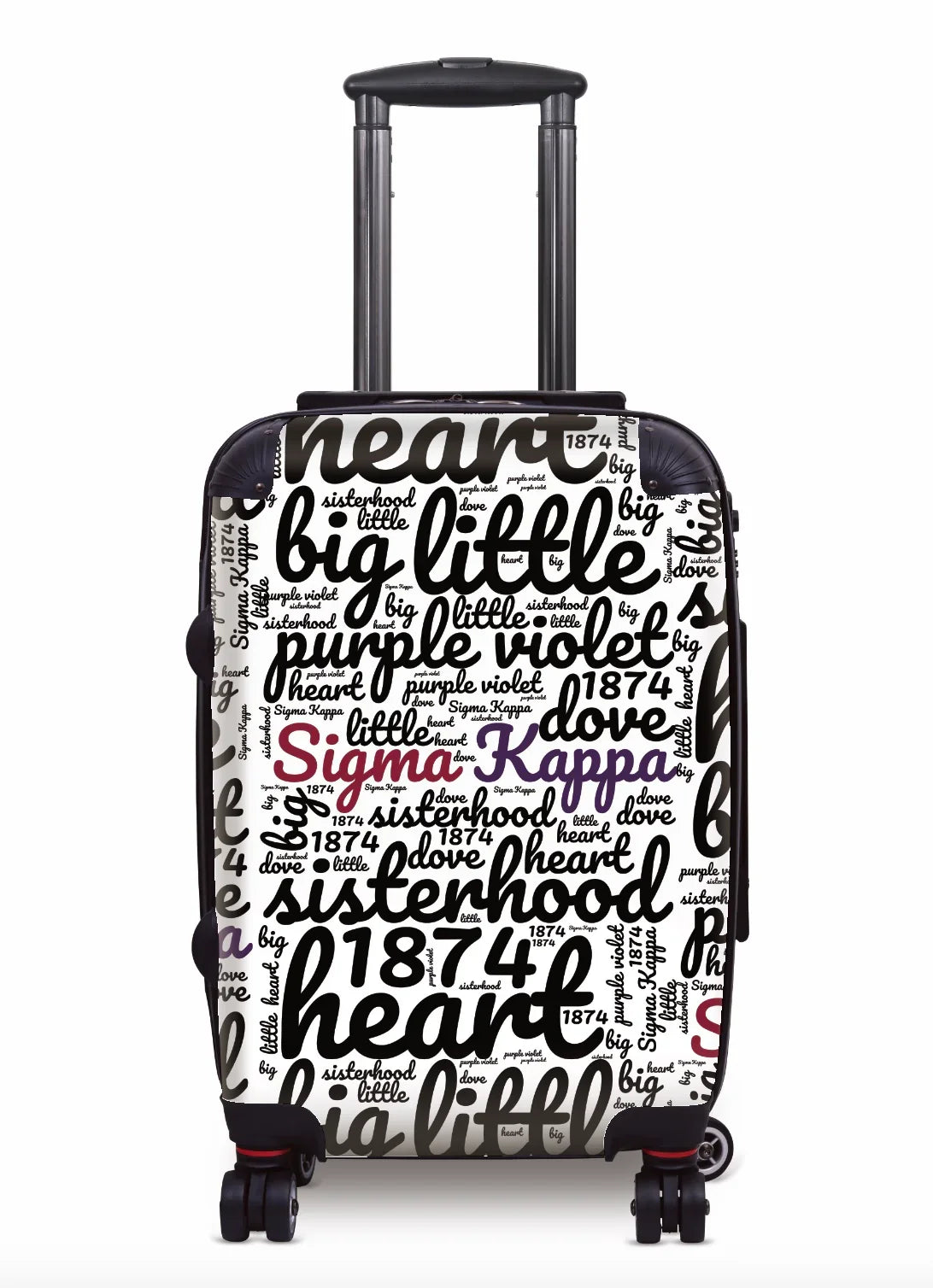 Sigma Kappa Carry-on Luggage - Expression Art White Suitcases