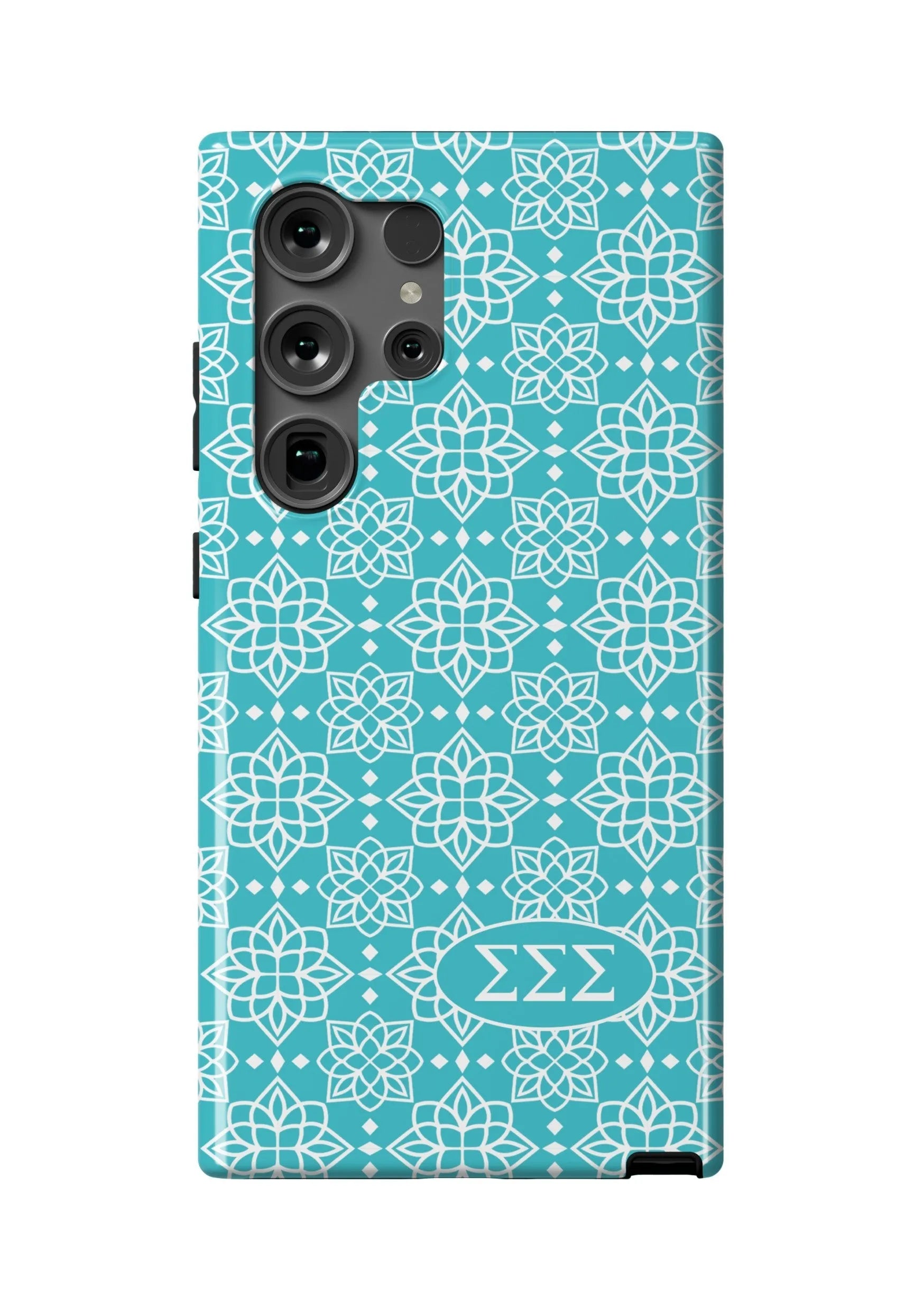 Tri Sigma Samsung Galaxy 24, 23 Mobile Phone Case Ornate - Sea Blue Gloss Mobile Phone Cases