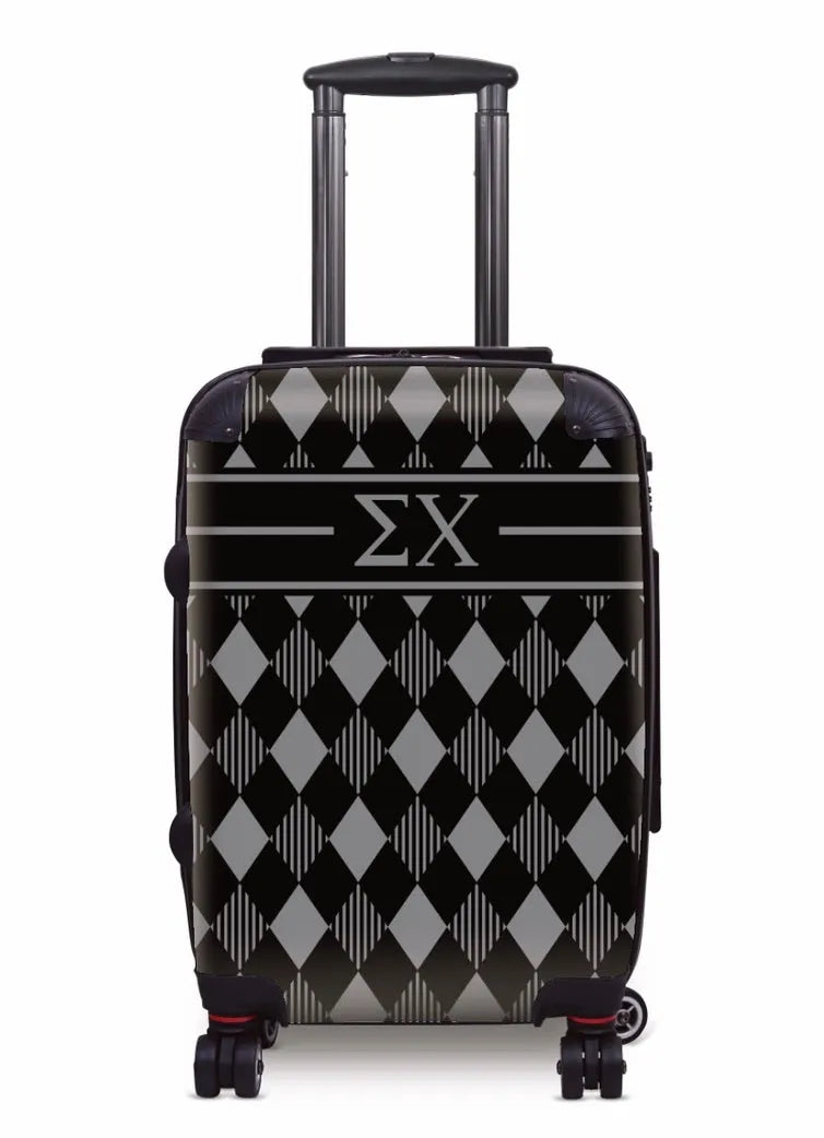 Sigma Chi Carry-On Suitcase - Argyle Black Suitcases