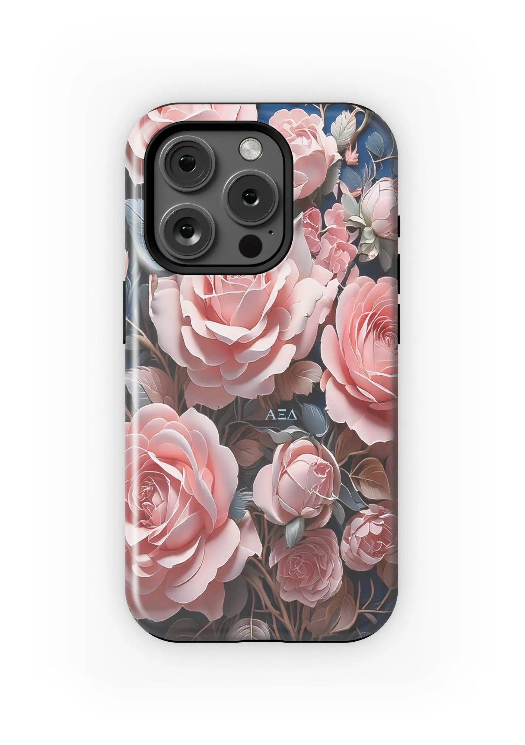 Alpha Xi Delta iPhone 16, 15, 14 Mobile Phone Case - Pink Roses Matte Mobile Phone Cases