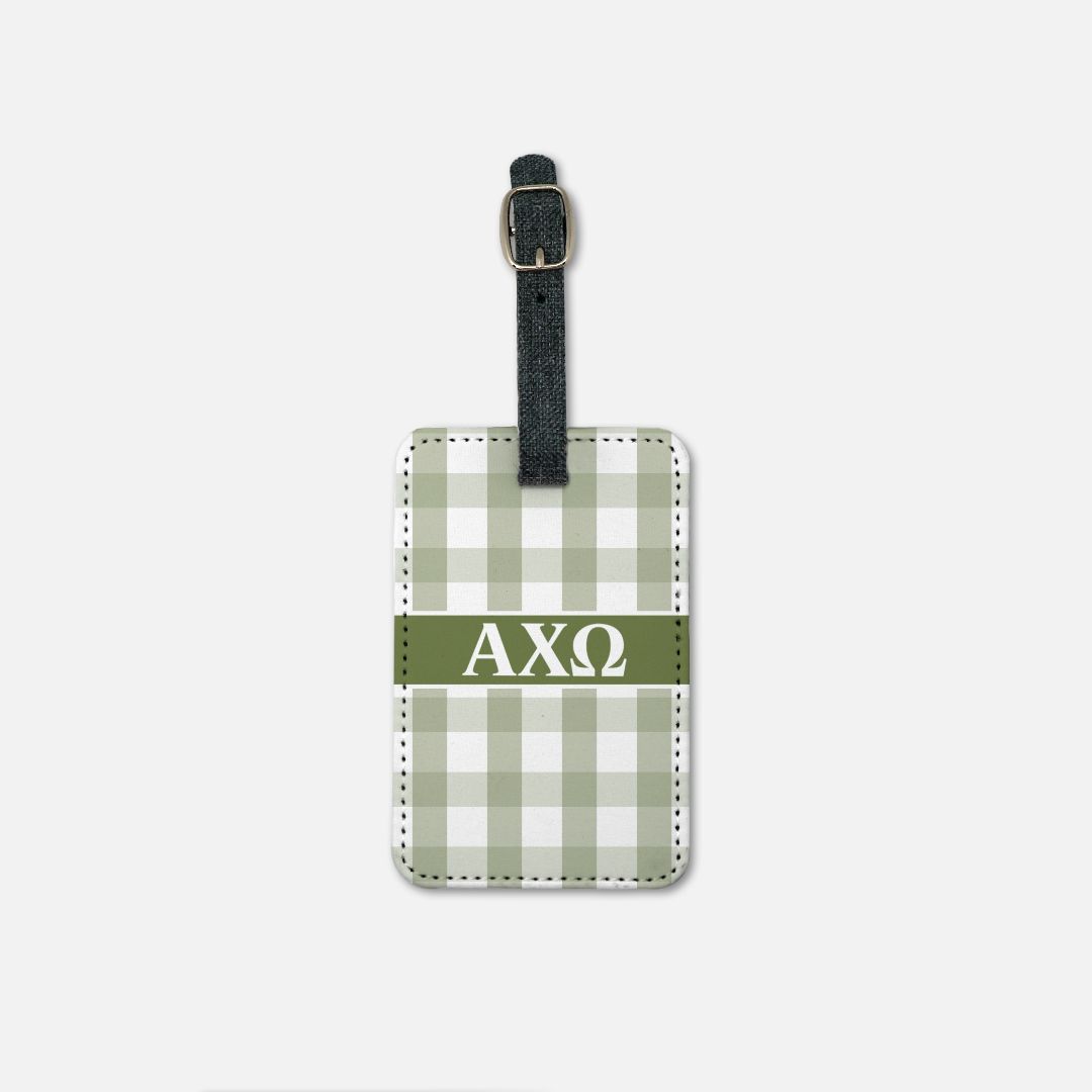 Alpha Chi Gingham Luggage Tag (Set of 2) | | AXO Travel Accessories