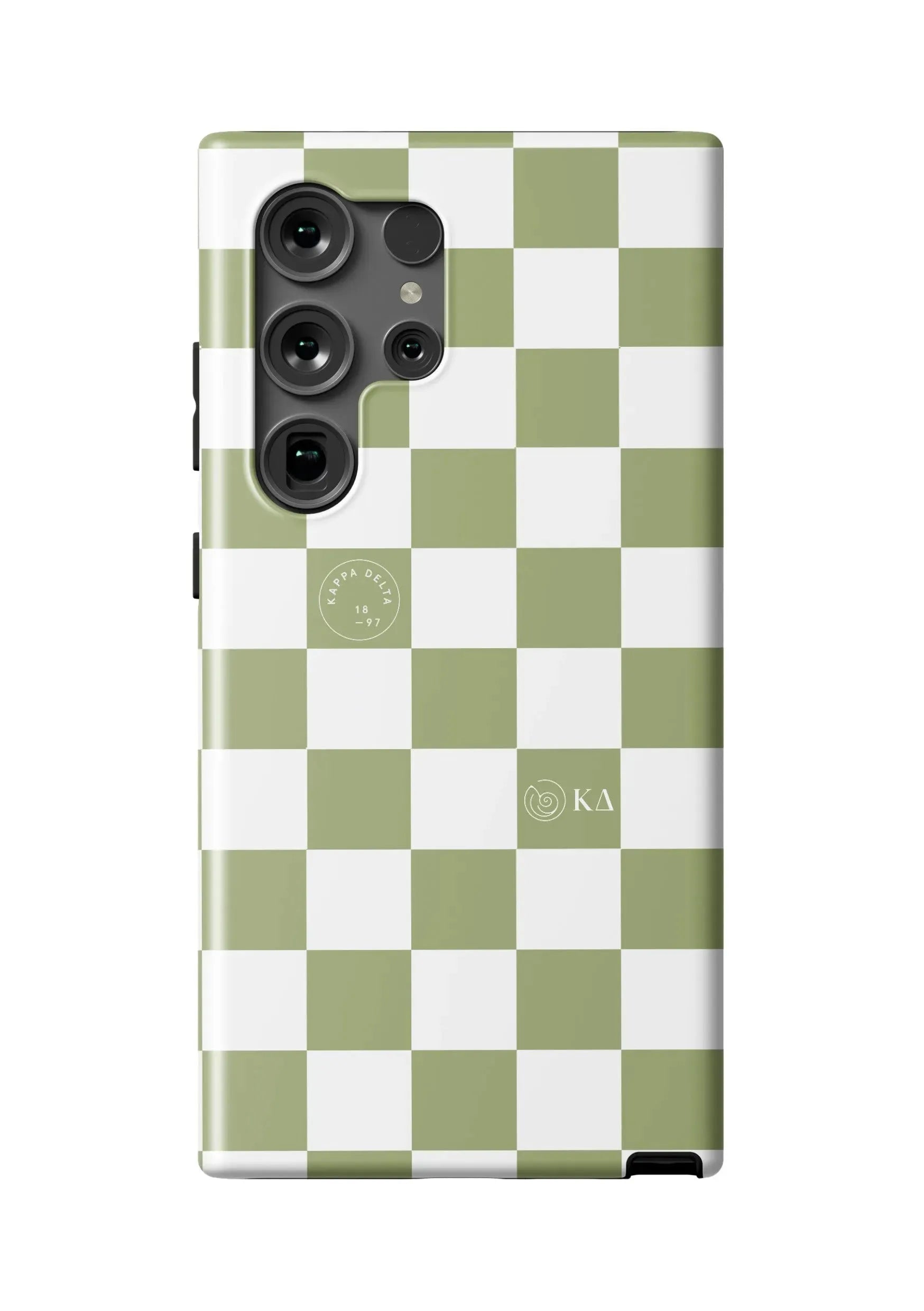 Kappa Delta Samsung Galaxy 24, 23 Mobile Phone Case - Olive Check Matte Mobile Phone Cases