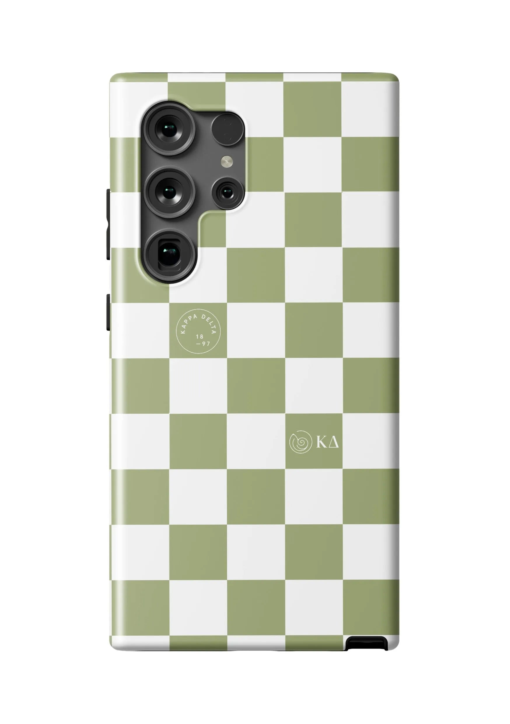 Kappa Delta Samsung Galaxy 24, 23 Mobile Phone Case - Olive Check