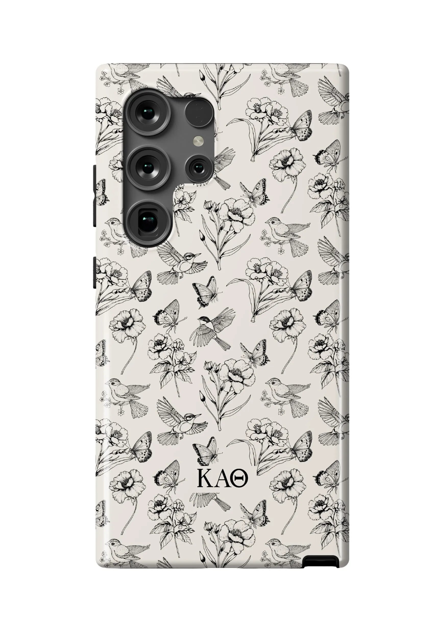 Kappa Alpha Theta Samsung Galaxy 24, 23 Mobile Phone Case - Vintage Floral Pattern Gloss Mobile Phone Cases