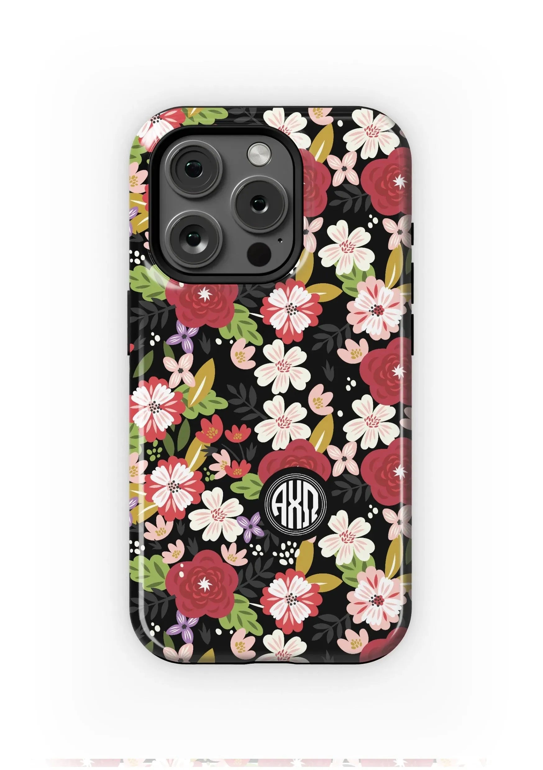Alpha Chi Omega iPhone 16, 15, 14 Mobile Phone Case - Modern Floral Gloss Mobile Phone Cases
