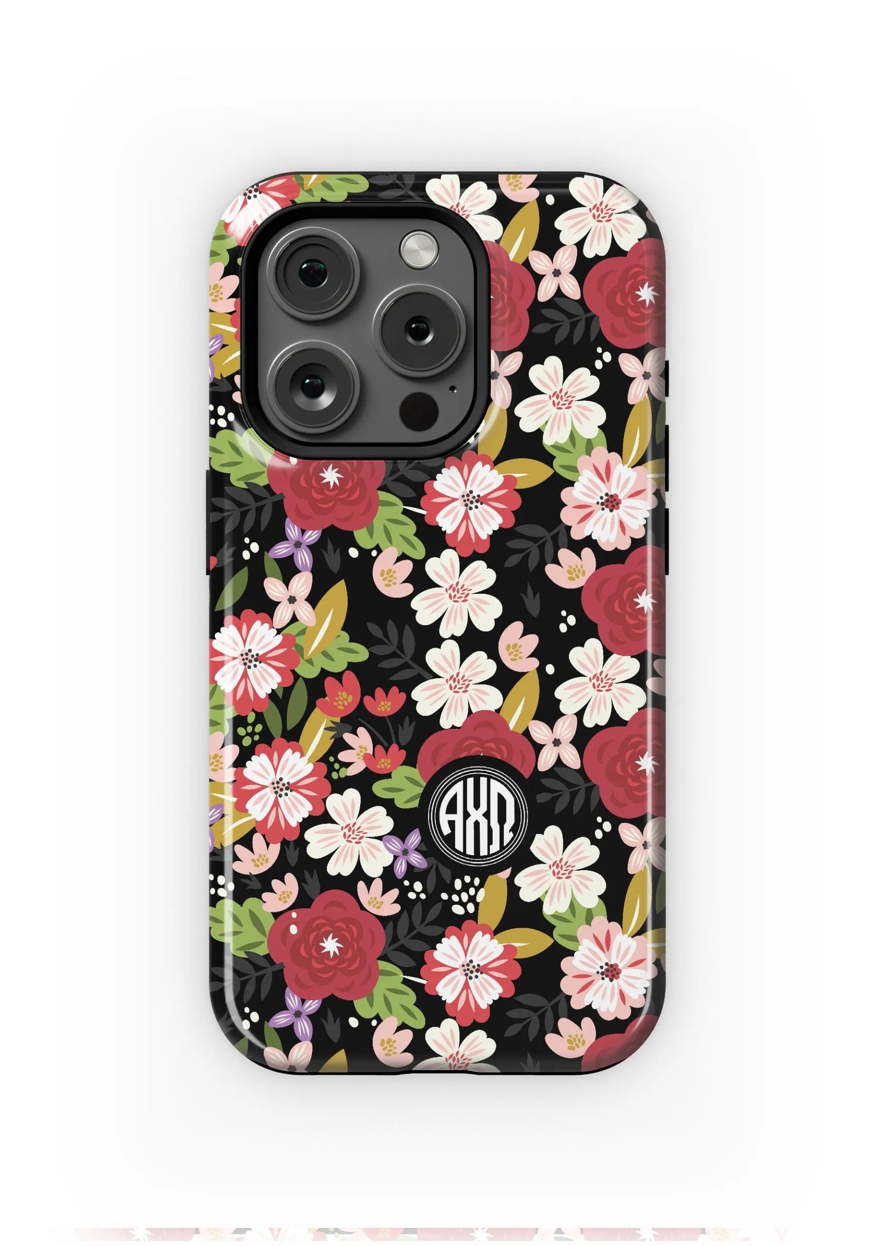 Alpha Chi Omega iPhone 16, 15, 14 Mobile Phone Case - Modern Floral | Festive Fit Home