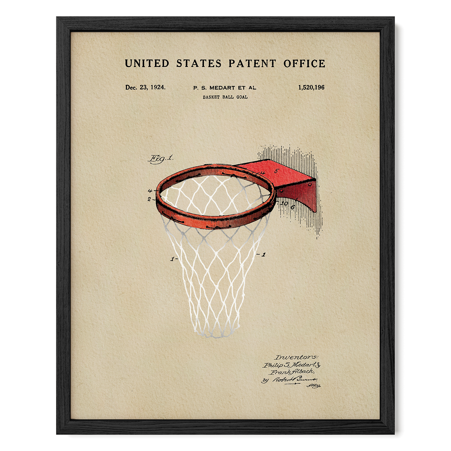 Basketball Hoop US Art Print | Guys Dorm Room Decor | Wall Art