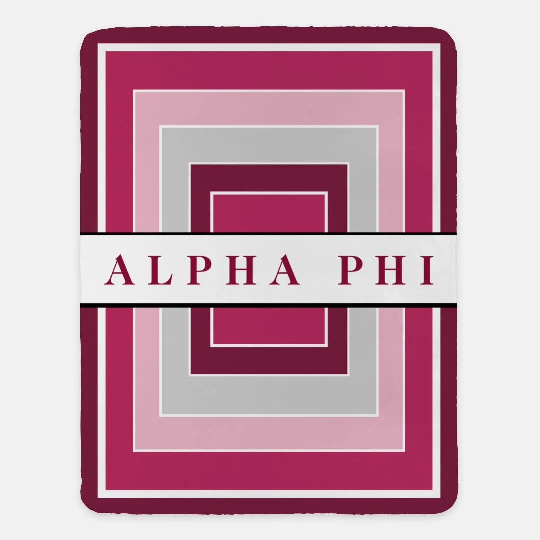 Alpha Phi XL 60x80 Sherpa Throw Blanket - Geometric | APhi Merchandise