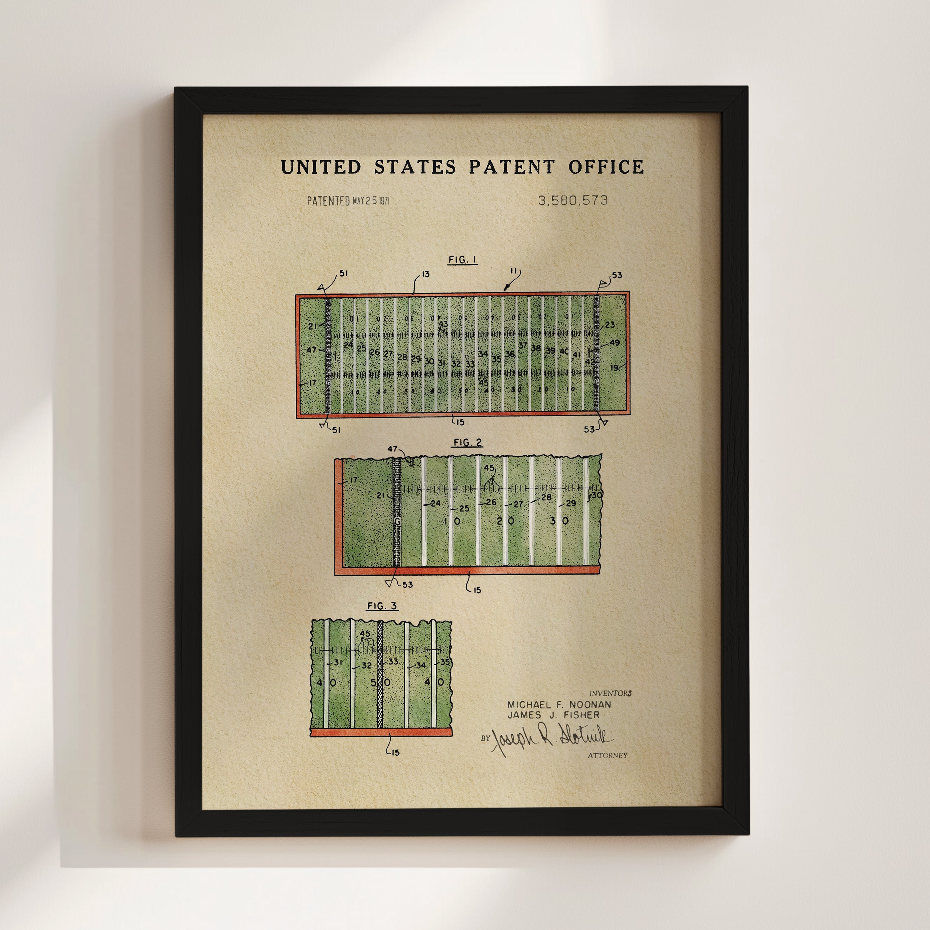 Football Field US Patent Art Print | Dorm Decor For Guys | Sports | Campus Greek Fit