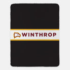 Winthrop University Blanket - Black Center Band 60"x80" | Dorm Decor | Festive Fit Home