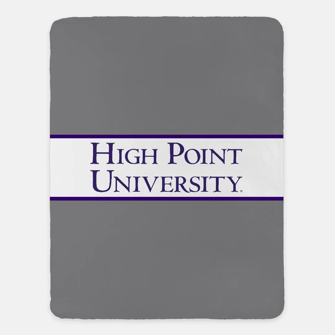 High Point University Blanket - Traditional Gray Band 60"x80" | Custom Gifts | I Official Merchandise | Festive Fit Home