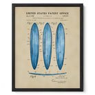 Surfboard US Patent Art Print - Blue | Coastal-Themed Dorm Decor | Campus Greek Fit