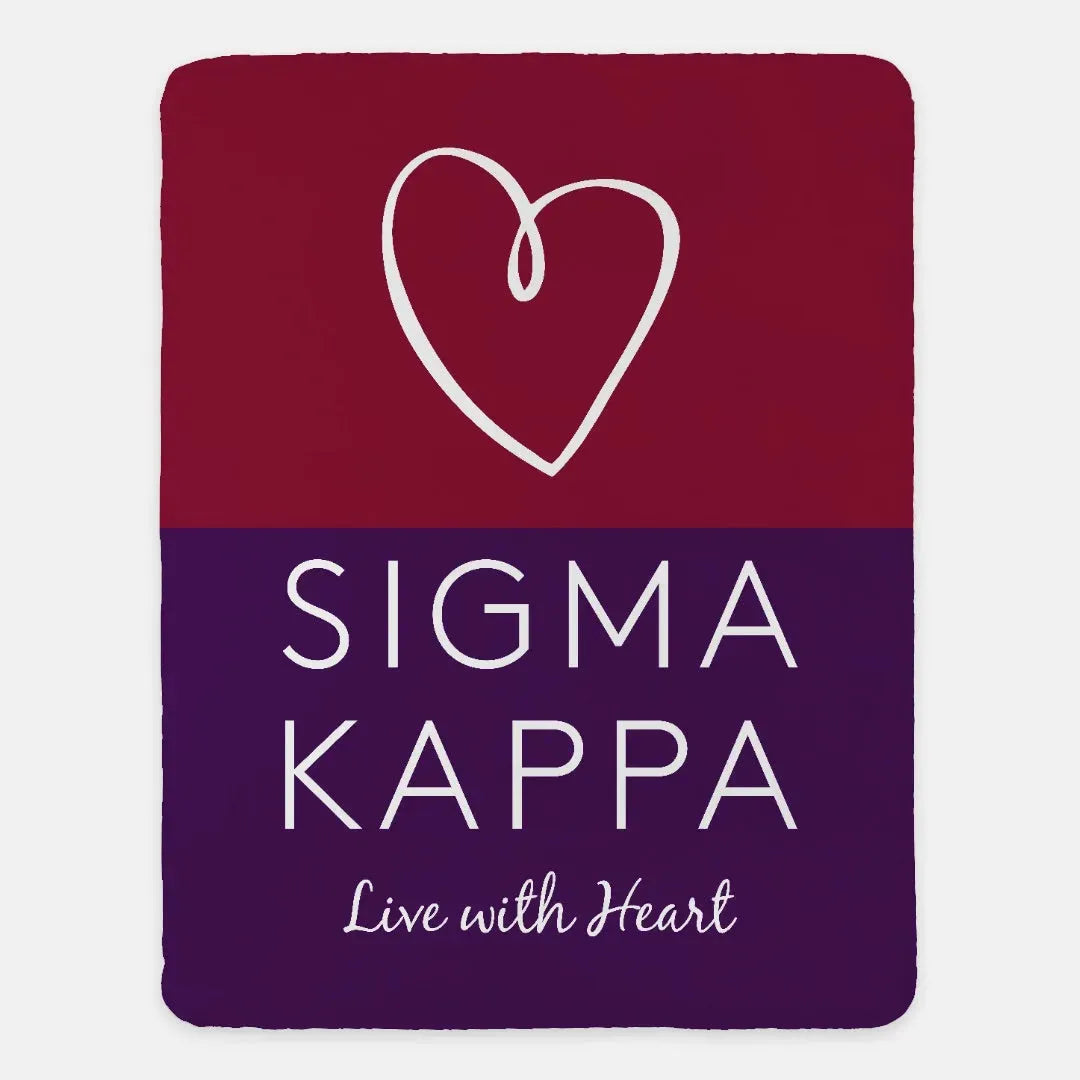 Sigma Kappa XL 60x80 Sherpa Throw Blanket - Color Block Throw Blankets