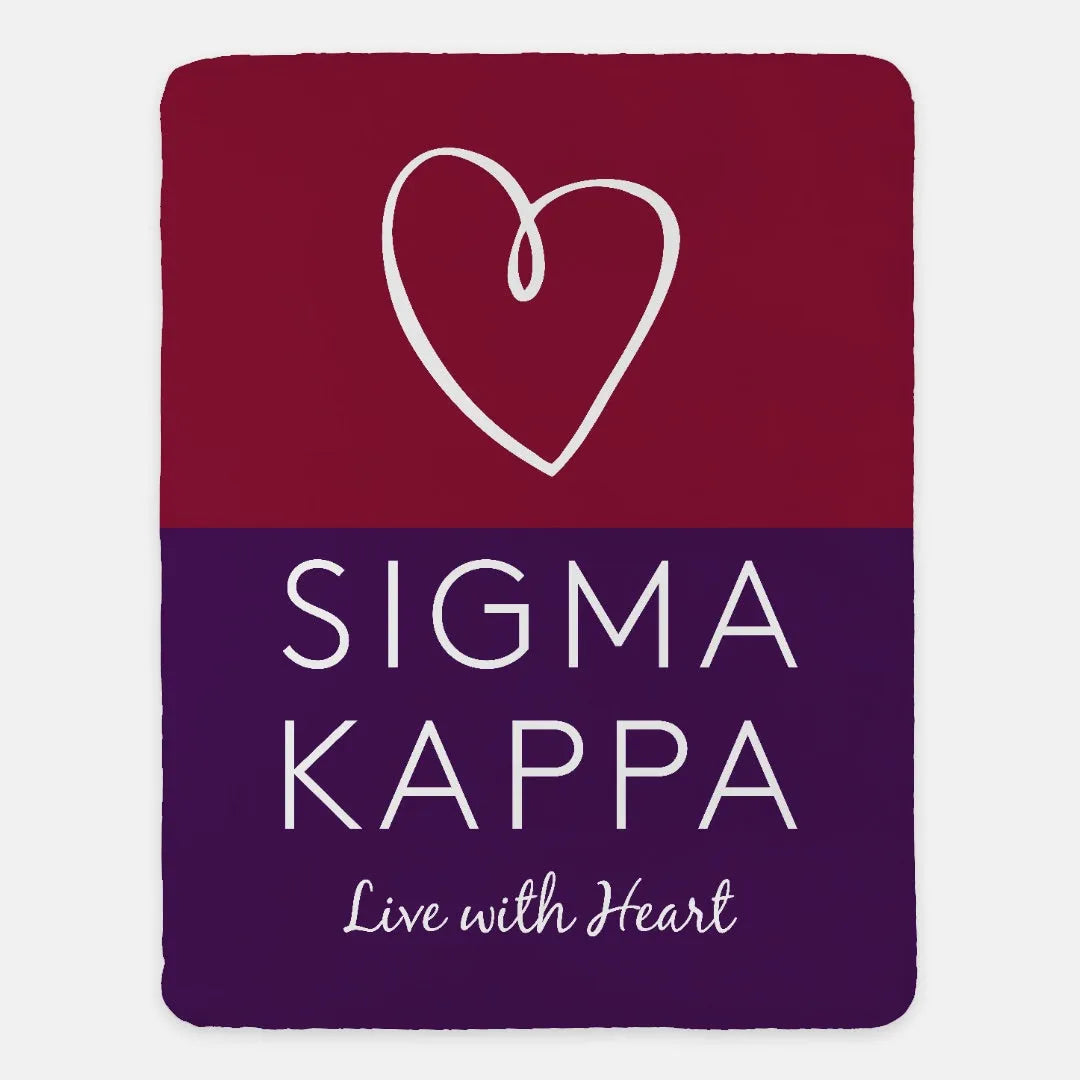 Sigma Kappa Sherpa Blanket  XL 60x80 Color Block | Sig Kap Gift Shop | Festive Fit Home