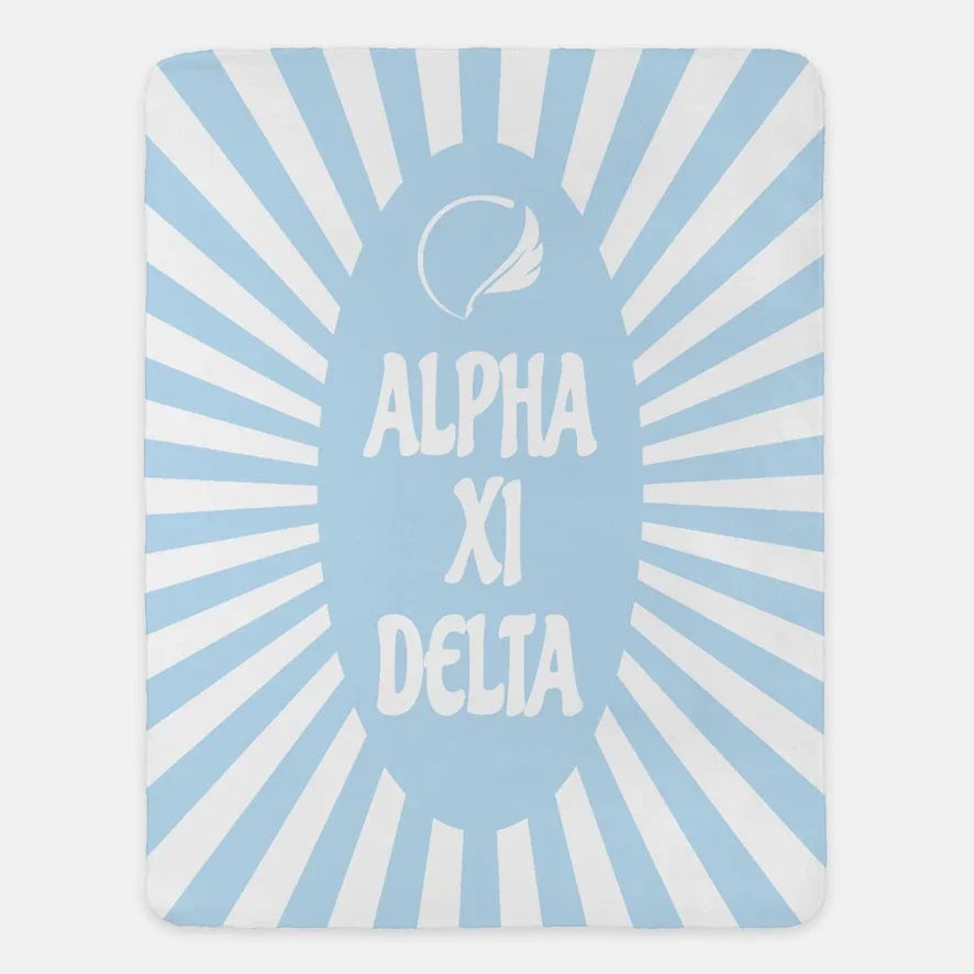 Alpha Xi Delta XL 60x80 Sherpa Throw Blanket - Starburst | AXiD Gifts