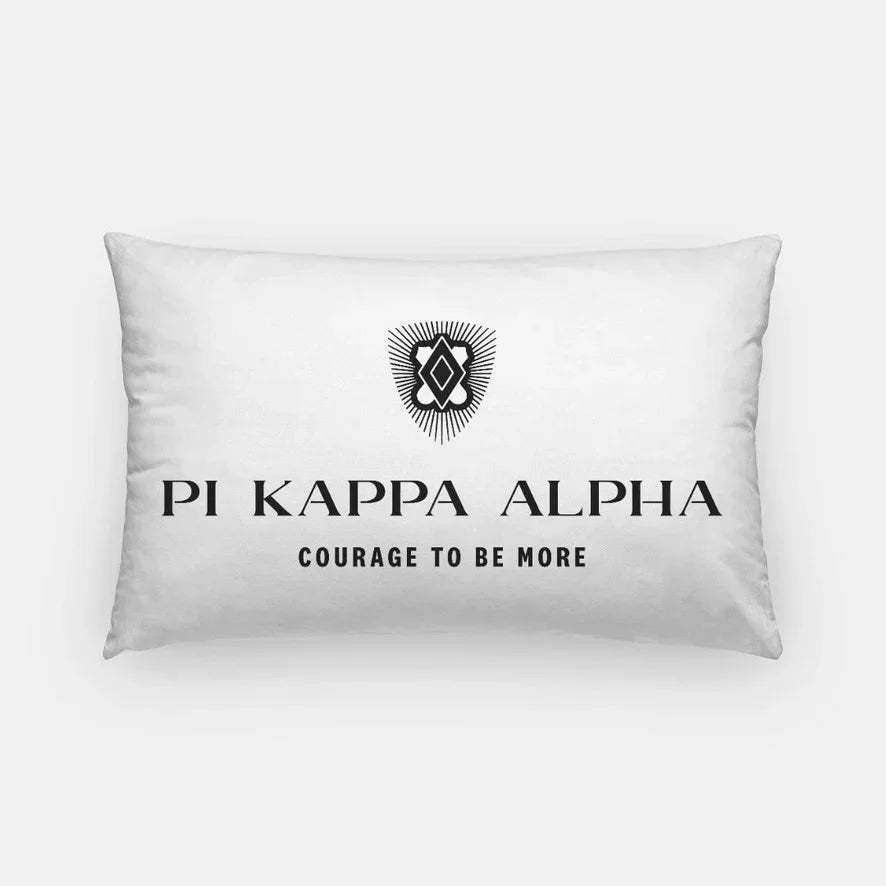 Pi Kappa Alpha Traditional Lumbar Pillow Cover White Black Pillow Covers