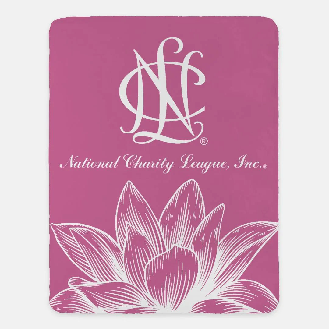 National Charity League XL 60x80 Sherpa Blanket - Lotus | NCL Gifts