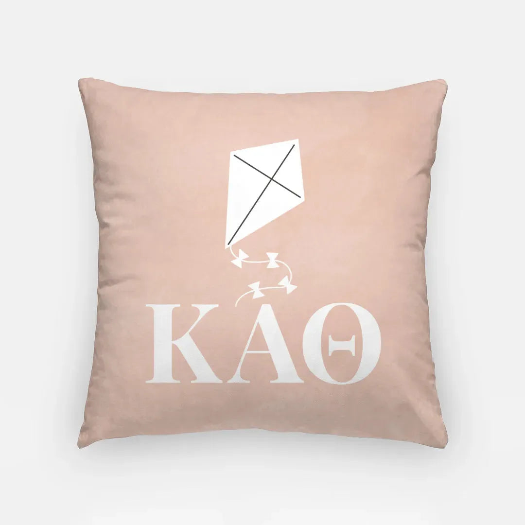 Theta Pink 18" Throw Pillow Cover - Kite & Greek Letters Pillow Covers