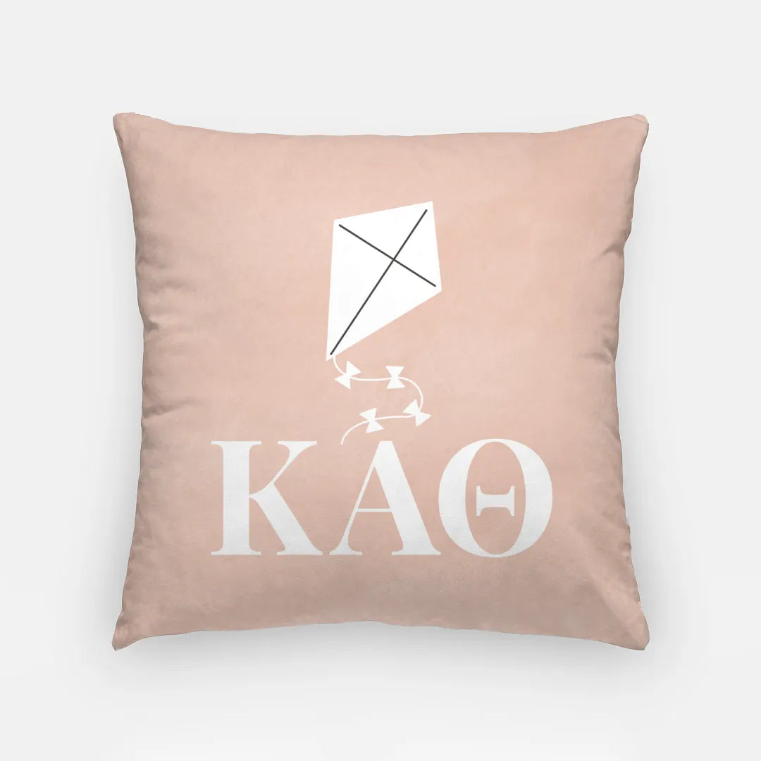 Theta Pink 18" Throw Pillow Cover Kite & Greek Letters | Custom Gifts